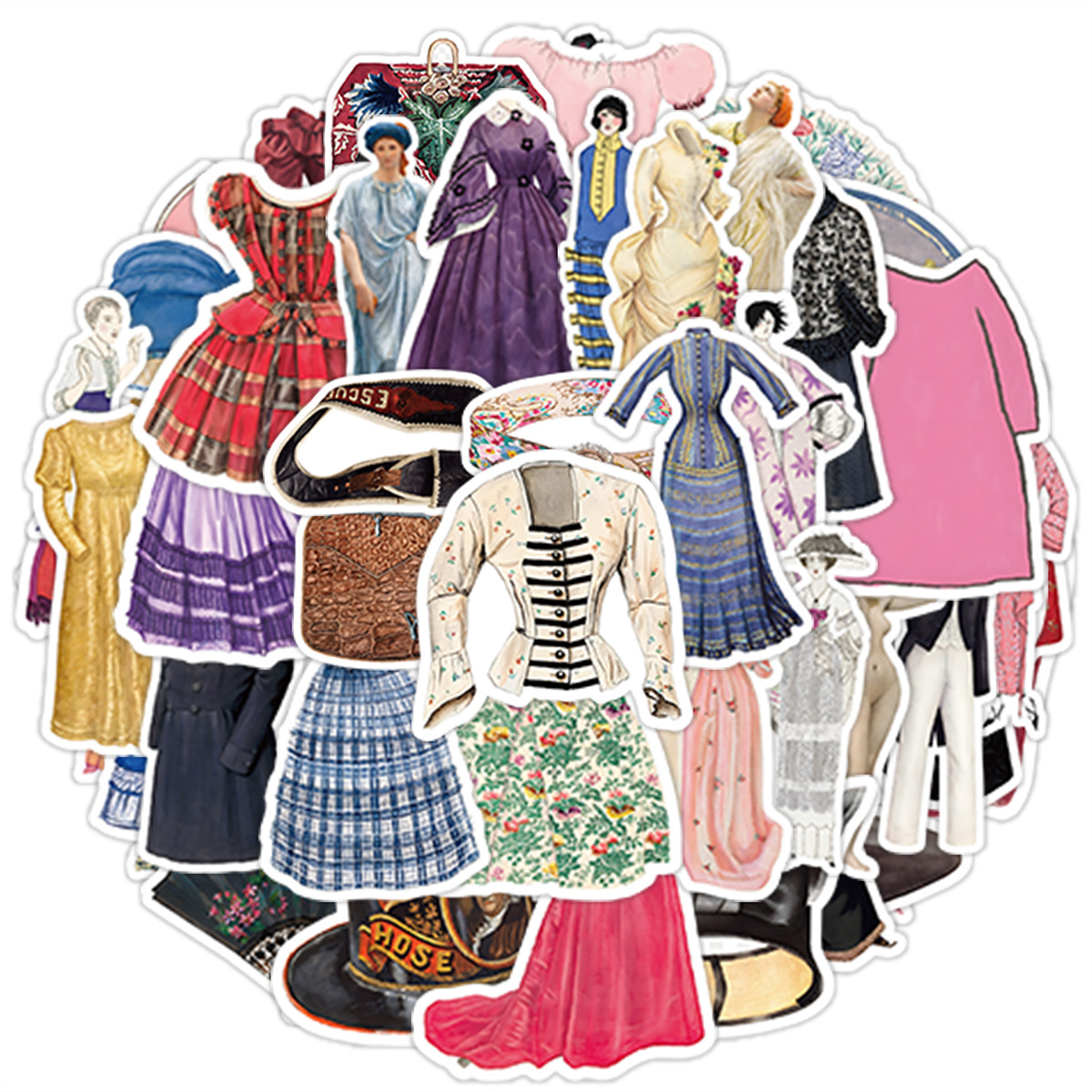 Vintage Fashion Style - 유럽 ​​고전 패션 스티커 50Pcs 방수