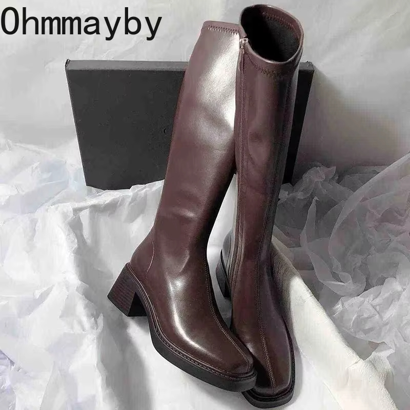 빈티지 두꺼운 뒤꿈치 여성 무릎 높은 부츠 패션 사이드 - Vintage Fashion Style 리뷰 및 가격