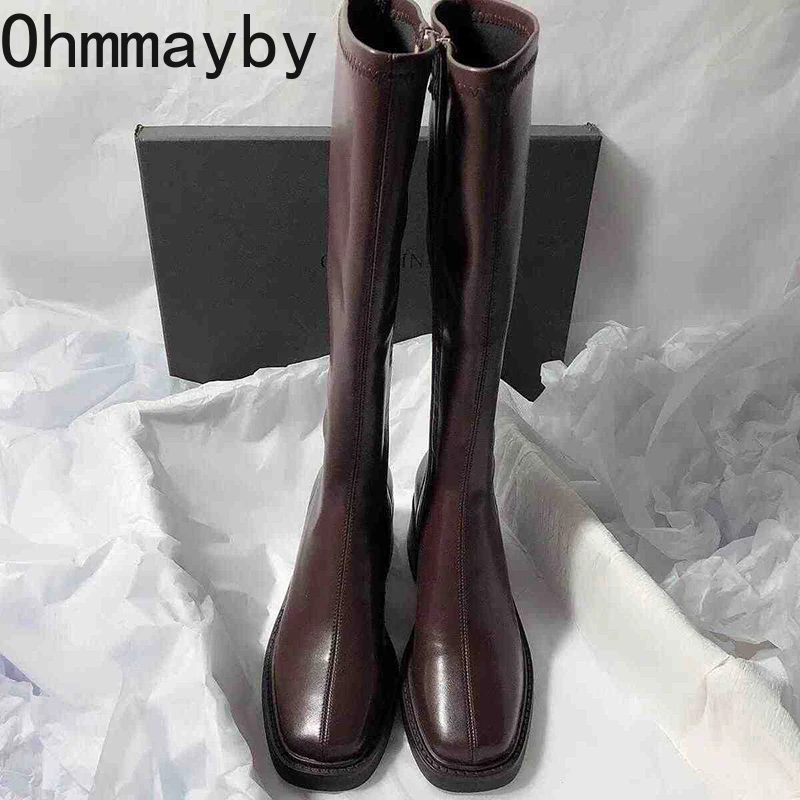 빈티지 두꺼운 뒤꿈치 여성 무릎 높은 부츠 패션 사이드 - Vintage Fashion Style 리뷰 및 가격