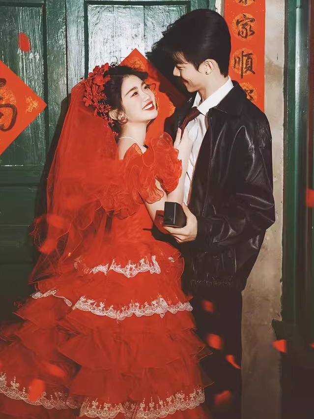 레드 빈티지 스트리트 스타일 웨딩 드레스 여성 패션 사 - Vintage Fashion Photographers 리뷰 및 가격