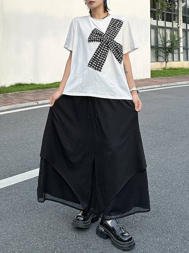 도트 여성용 흰색 프린트 3d 보우 빅 사이즈 티셔츠  - Vintage Fashion Build 리뷰 및 가격