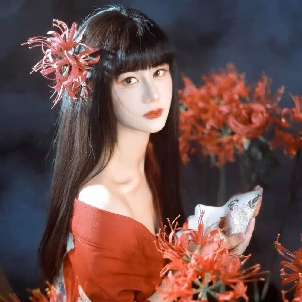 빈티지 인공 꽃 리코리스라디아타 헤어 스틱 인공 3D  - Vintage Fashion Photographers 리뷰 및 가격