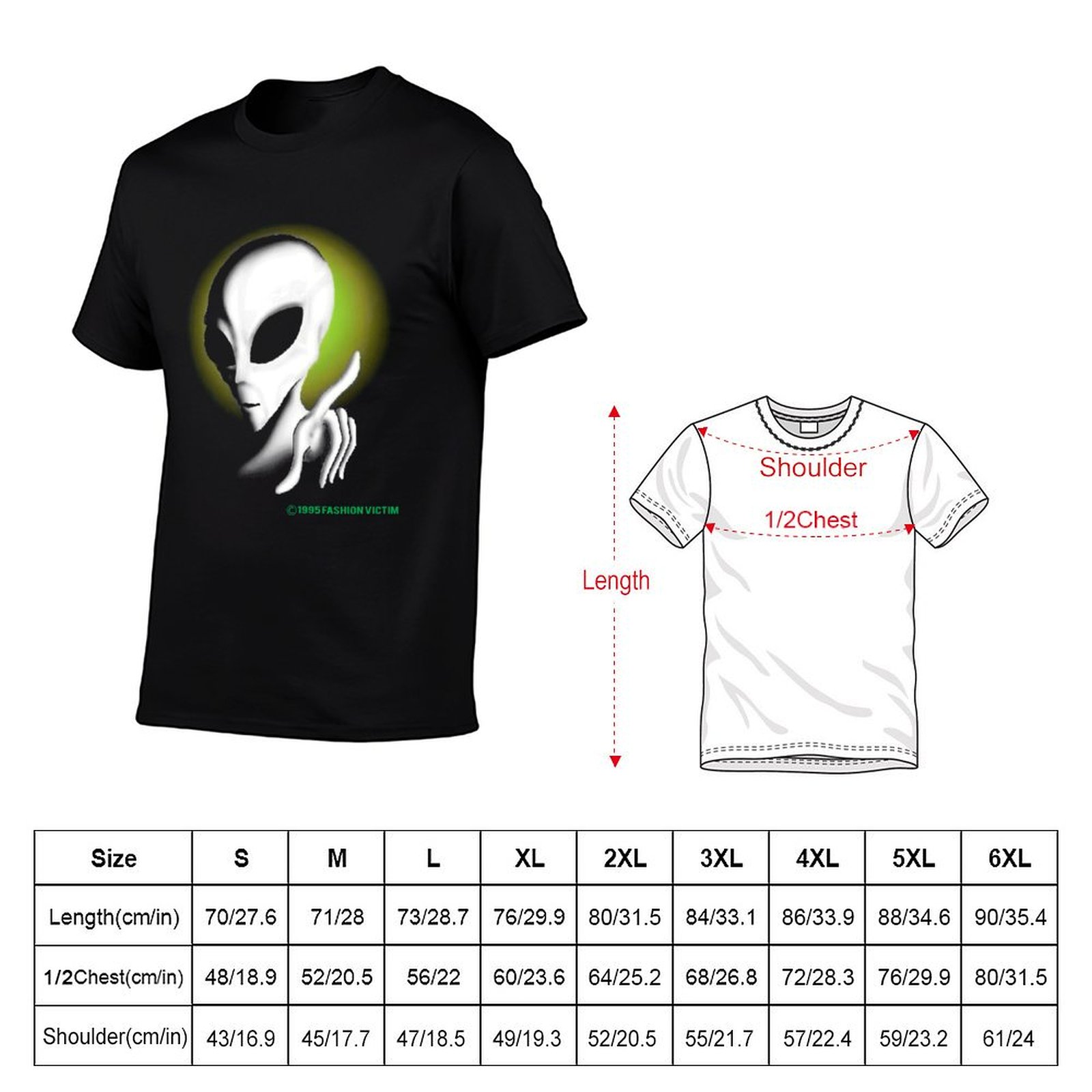 1995 ALIEN Vintage Glow In The - Vintage Fashion Victim Shirt 리뷰 및 가격