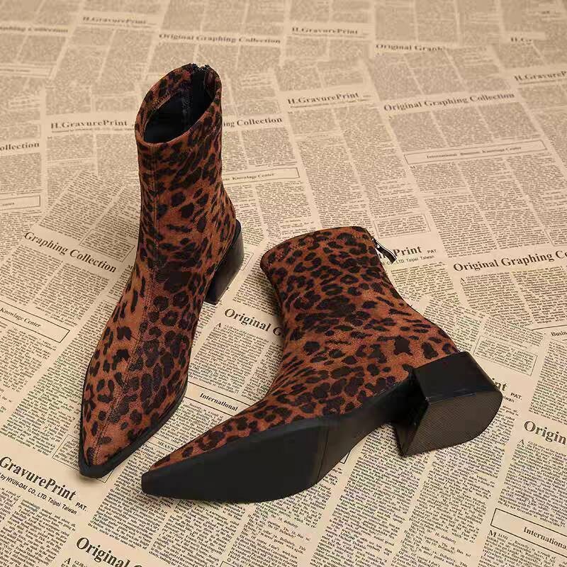 새로운 낮은 굽 여성 모던 앵클 부츠 패션 포인티드 토 - Vintage Fashion Style 리뷰 및 가격