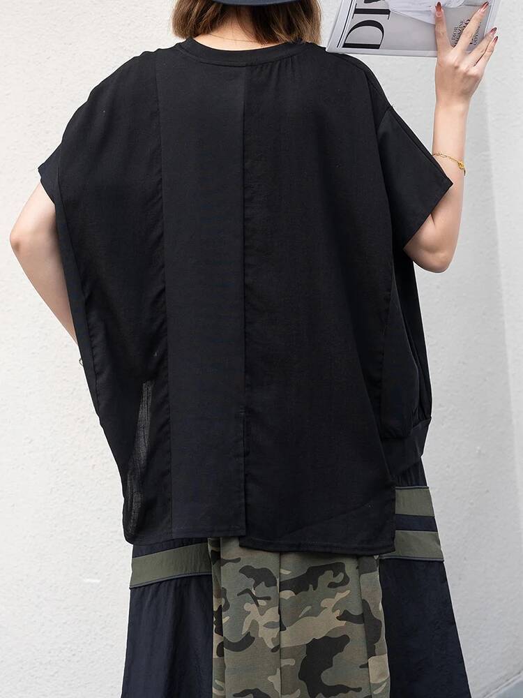 불규칙한 여성 블랙 헴 빅 사이즈 캐주얼 티셔츠 새로운 - Vintage Fashion Build 리뷰 및 가격