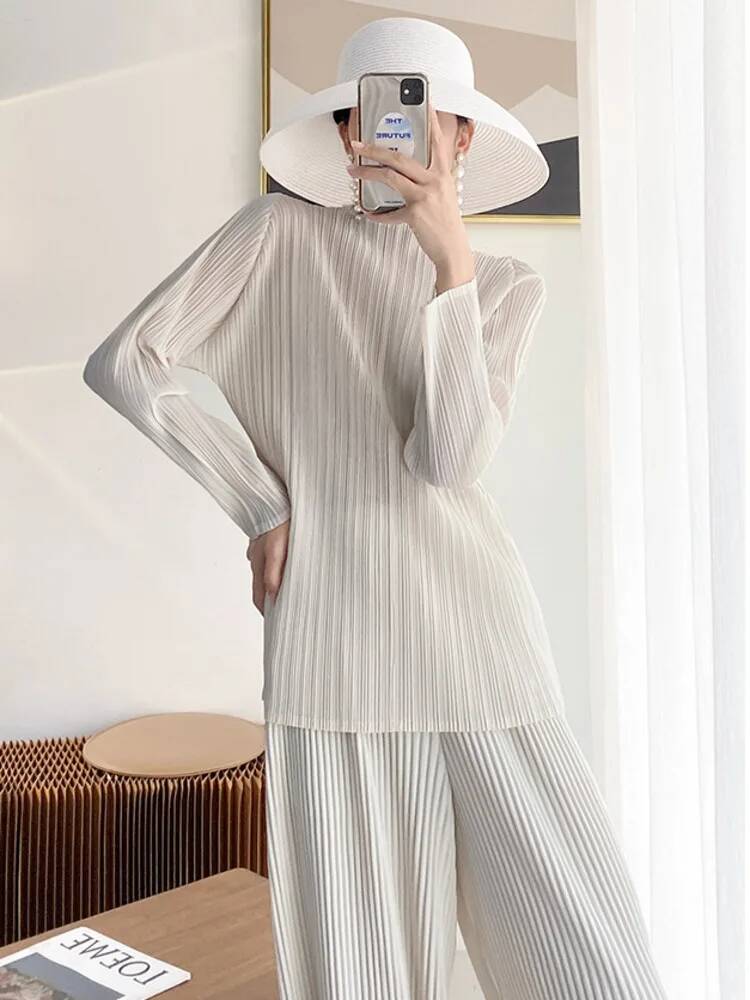 패션 솔리드 컬러 폴드 티셔츠 여성용 라운드 넥 긴 소 - Vintage Fashion Build 리뷰 및 가격