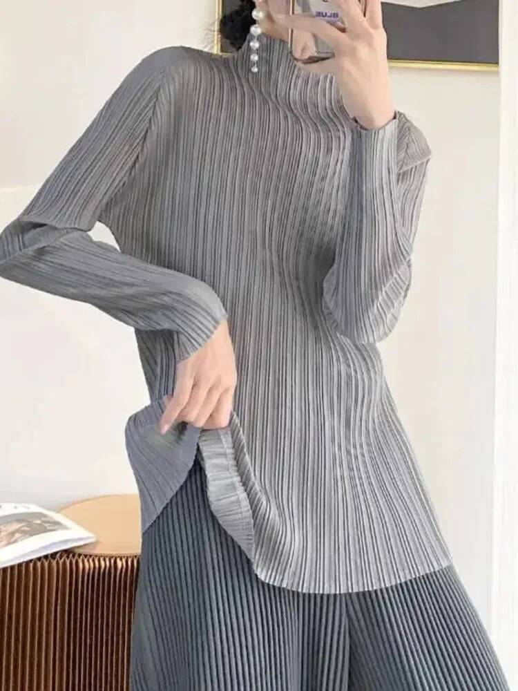 패션 솔리드 컬러 폴드 티셔츠 여성용 라운드 넥 긴 소 - Vintage Fashion Build 리뷰 및 가격