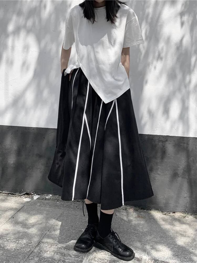 불규칙한 여성용 흰색 슬릿 밑단 빅사이즈 캐주얼 티셔츠 - Vintage Fashion Build 리뷰 및 가격