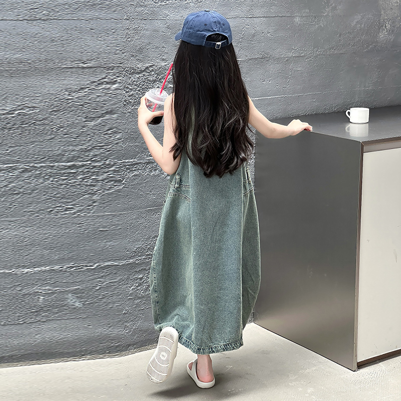 빈티지 블루 어린이 소녀 고품질 민소매 데님 드레스 s - Vintage Fashion Girl 리뷰 및 가격
