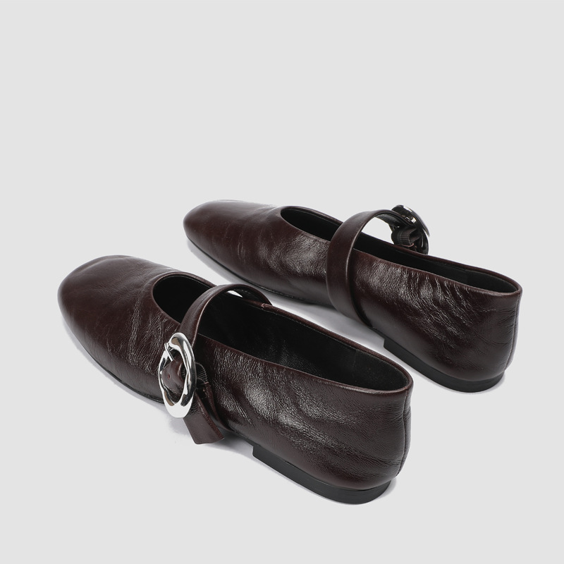 여성 메리 제인 슈즈 PU 가죽 스퀘어 토 플랫 빈티지 - Vintage Fashion Style 리뷰 및 가격
