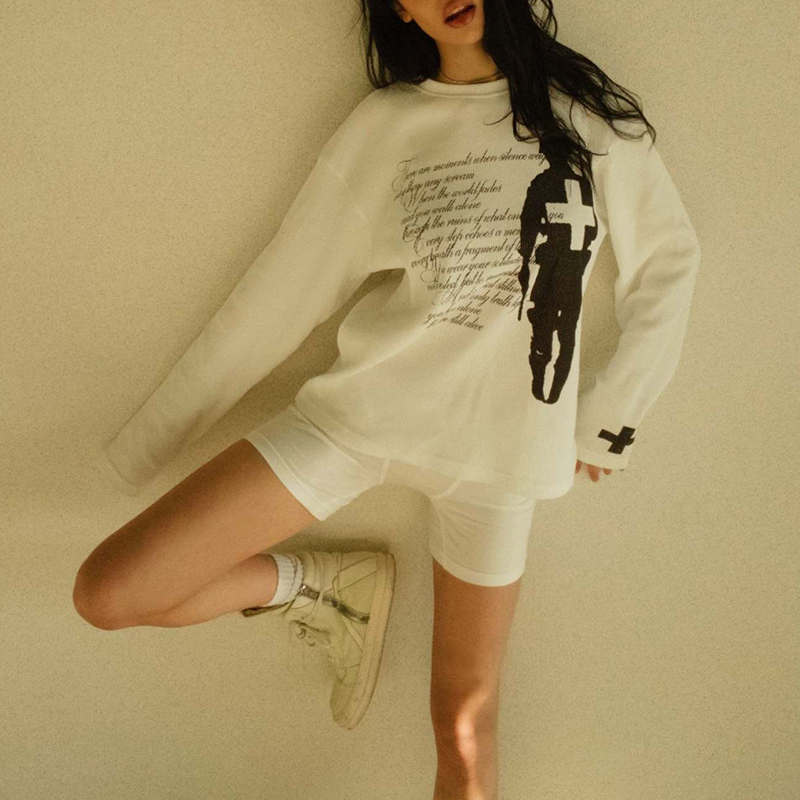 패션 하라주쿠 가을 스트리트 트렌드 빈티지 프린트 라운 - Vintage Fashion 리뷰 및 가격